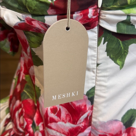NWT MESHKI Giovanna Off Shoulder Mini Dress Sonia Rose Print size L - Picture 3 of 8